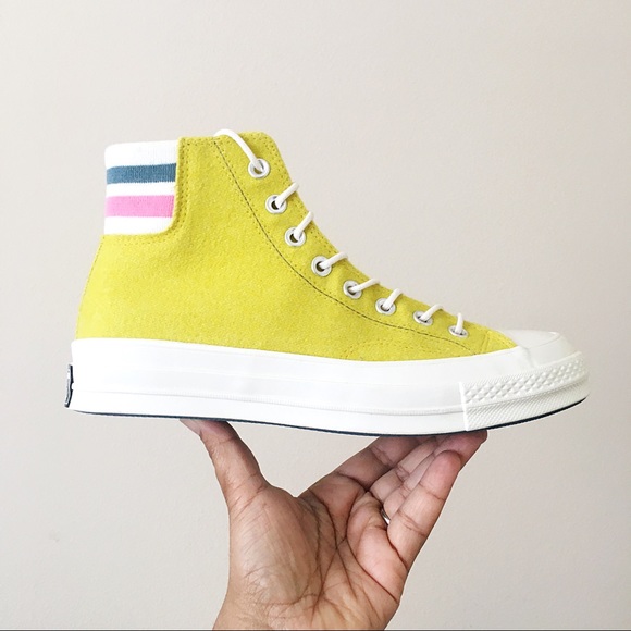 Converse Shoes - Converse Chuck 70 Hi Retro Stripe Bold Citron Pink